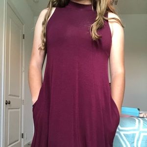 Maroon sleeveless dress